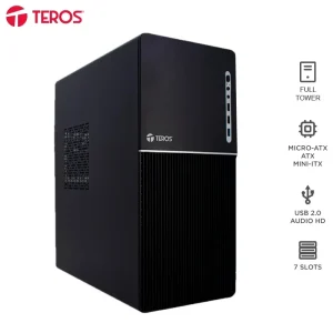 Case con fuente TEROS TE-1037S, Full, E-ATX / ATX / MICRO-ATX / ITX, USB, Audio, 250W