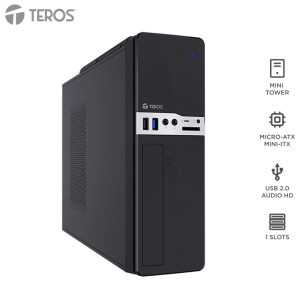 Case con fuente TEROS TE-1032S, Slim, MICRO-ATX / MINI-ITX, USB, Audio, 250W