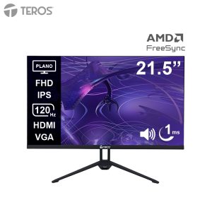 Monitor plano TEROS TE-2133S, 21.5″ FHD IPS, 120Hz, 1ms, HDMI, VGA, Audio out, Parlantes