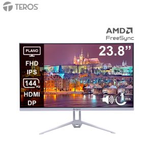 Monitor plano TEROS TE-2423S, 23.8″ FHD IPS, 144Hz, 1ms, HDMI, DP, Audio out, Parlantes