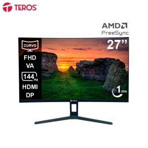 Monitor curvo TEROS TE-2734S, 27″ FHD VA, 144HZ, 1MS, HDMI, DP, Audio out