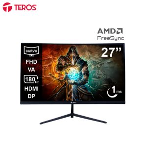 Monitor curvo gaming TEROS TE-2787G, 27″ FHD VA, 180Hz, 1ms, HDMI, DP, Audio out
