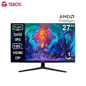Monitor plano gaming TEROS TE-2769G, 27″ QHD IPS, 180Hz, 1ms, HDMI, DP, Audio out