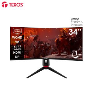 Monitor Curvo Gaming TEROS TE-3411G, 34″ WQHD VA, 180 HZ,1ms, HDMI, DP, Audio Out