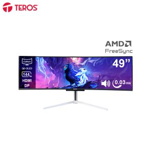 Monitor Curvo Gaming TEROS TE-4920G, 49″ QD-OLED, 144Hz HDMI, DP, Audio Out, Parlantes