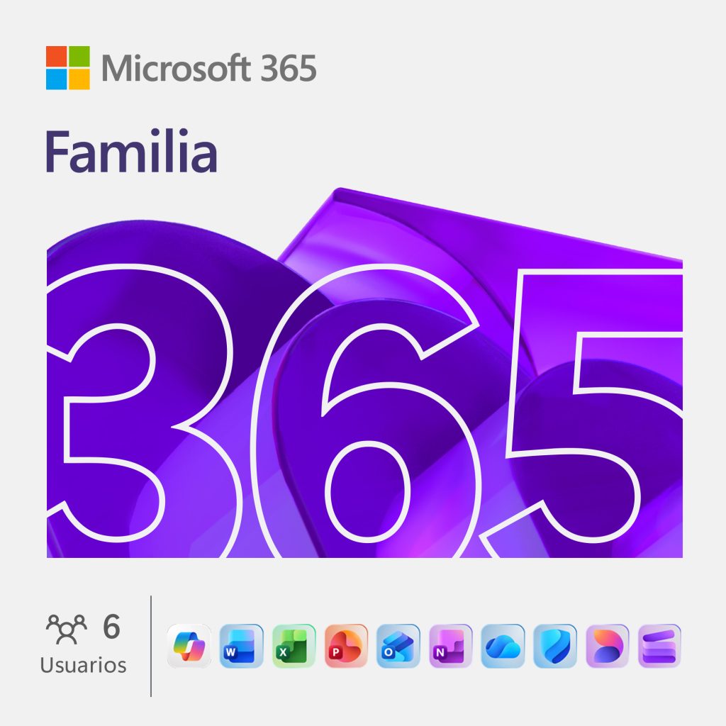 Licenciamiento Virtual (ESD) Microsoft 365 Family (Licencia de 12 meses / 1 a 6 usuarios)