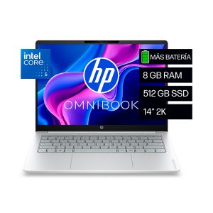 NB HP OmniBook 3 14-hu0051la, 14″ 2K IPS, Core 5 120U hasta 5GHz/8GB DDR5/512GB SSD M.2