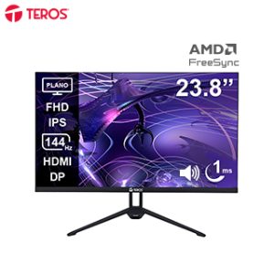 Monitor plano TEROS TE-2417S, 23.8″ FHD IPS, 144Hz, 1ms, HDMI, DP, Audio out, Parlantes